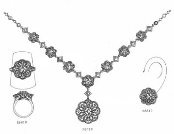 wax model for jewellery sets